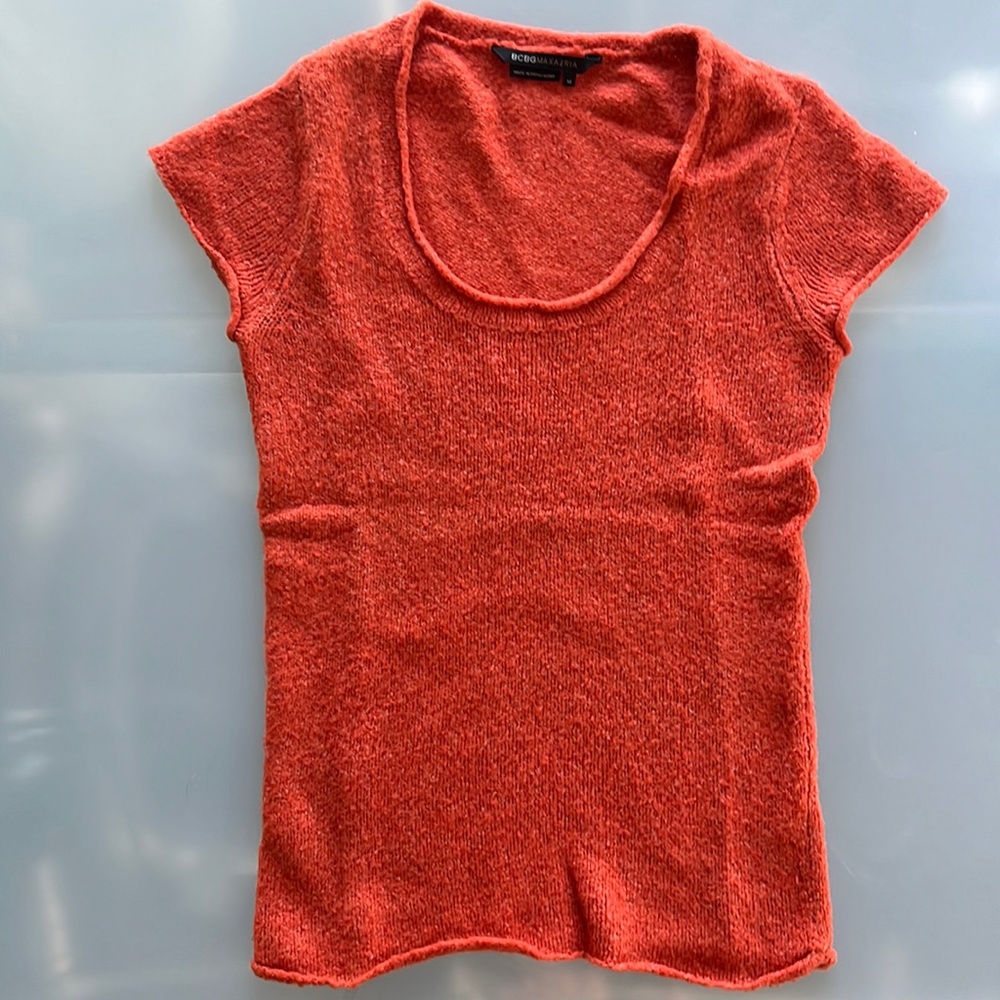 burnt orange BCBG cap sleeve top